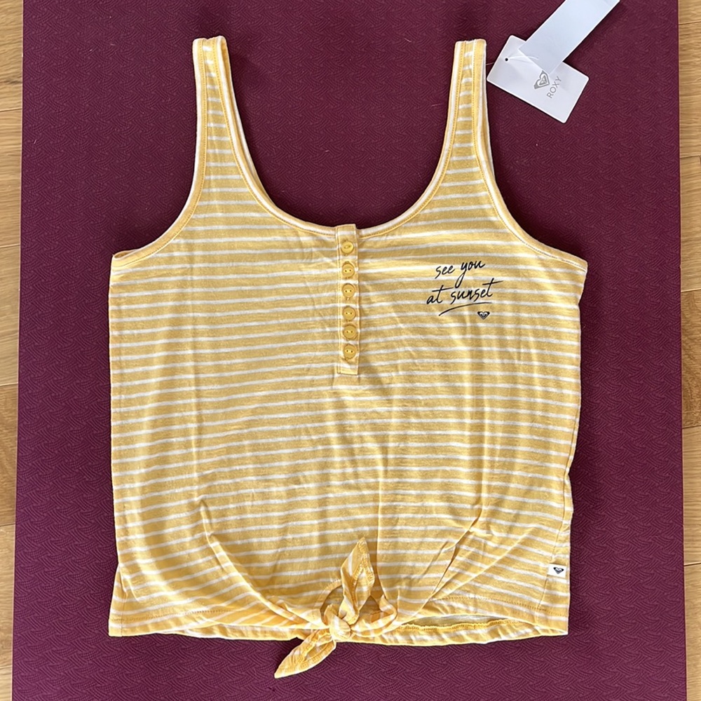 NWT Roxy stripe Tie-Front Tank Top